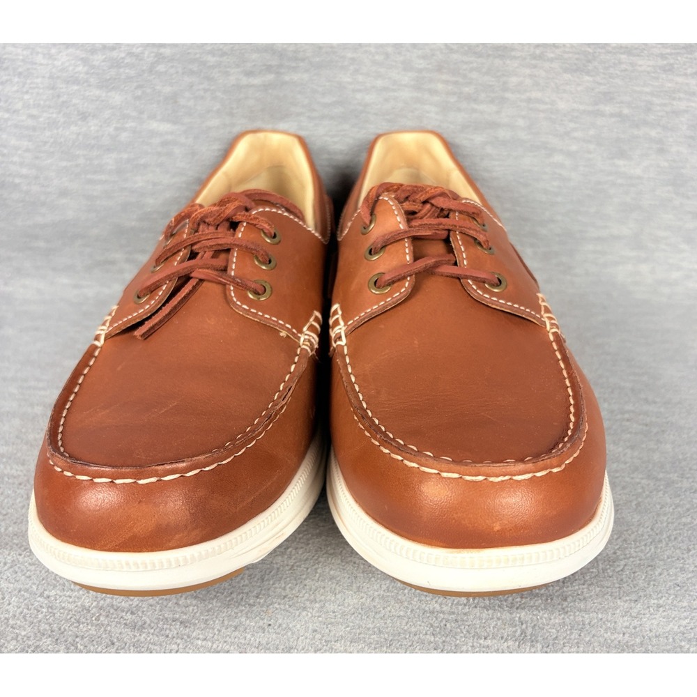Samuel Hubbard New Endeavor Boat Shoes Mens 11.5 Brown Saddlebag Leather Casual - Picture 4 of 14